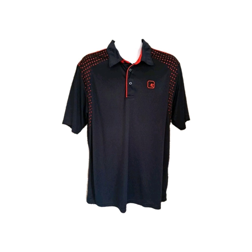 AND1 Polo‎ Shirt XL Navy Blue Red Trim Golf Athletic 3 Button Short Sleeve Vents